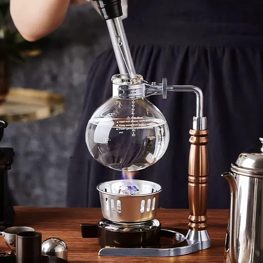 5 Cup Syphon Maker Vacuum Coffee Maker for Brewing Coffee and Tea with Extended Handle