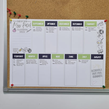 Personalised Teacher Wall Planner