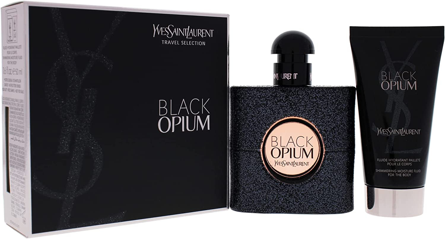 Black Opium by  Eau De Parfum Spray 50Ml & Shimmering Moisturising Fluid 50Ml, (Pack of 1)