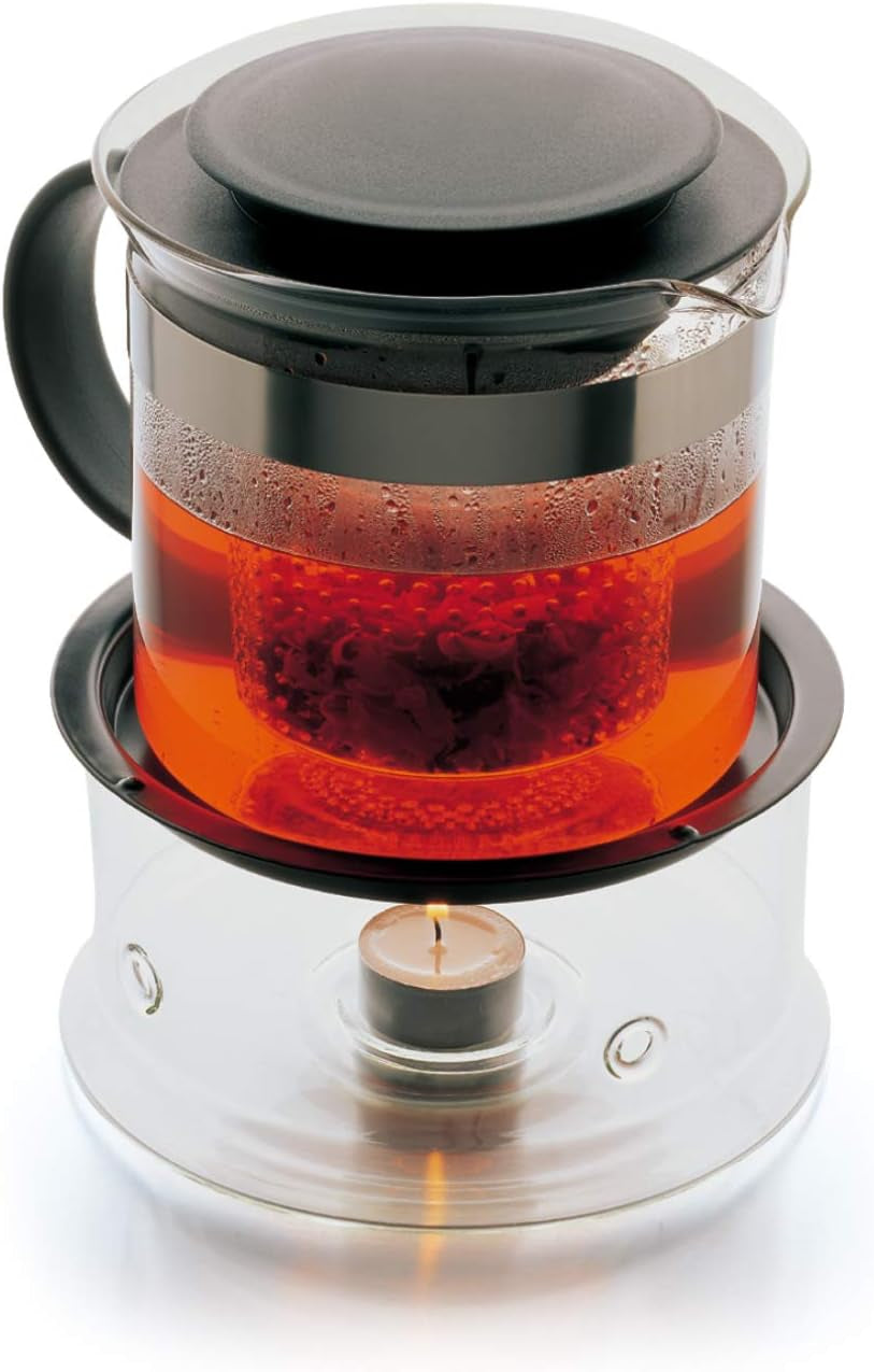 1875-01 Bistro Nouveau Tea Press, Borosilicate Glass, Plastic Infuser - 1 L, Black