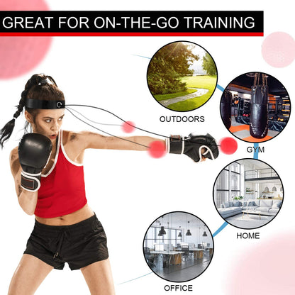 Upgraded Boxing Reflex Ball, Boxing Training Ball, Mma Speed Training Suitable for Adult/Kids Best Boxing Equipment for Training, Hand Eye Coordination and Fitness.