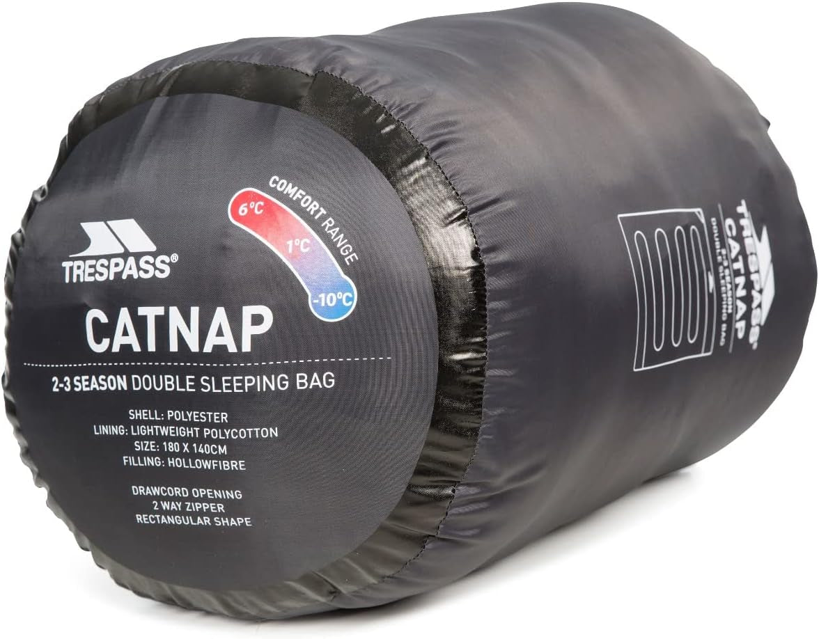 Catnap 3 Season Double Sleeping Bag Camping Travel 180Cm X 140Cm