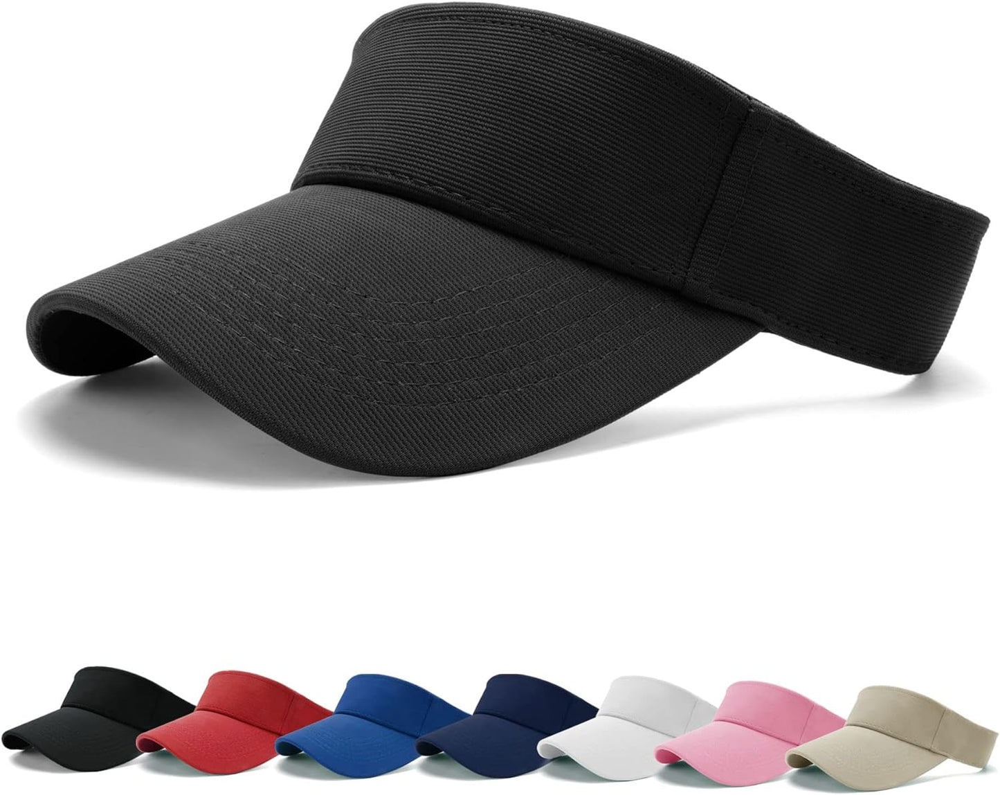 Sun Visor Cap - Women Ponytail Baseball Cap, Sport Outdoor Plain Visor Cap, Adjustable Twill Golf Tennis Visor Hats for Men