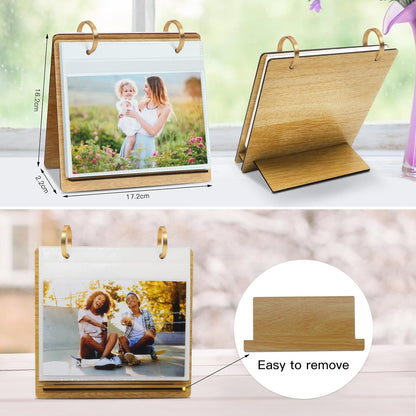 Desk Photo Albums 6X4 Slip in for 60 Photos Flip Photo Frame for 6X4