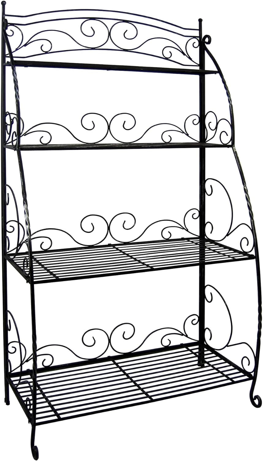 Folding Plant Stand 4 Shelf, Black (PSB-04 UK)