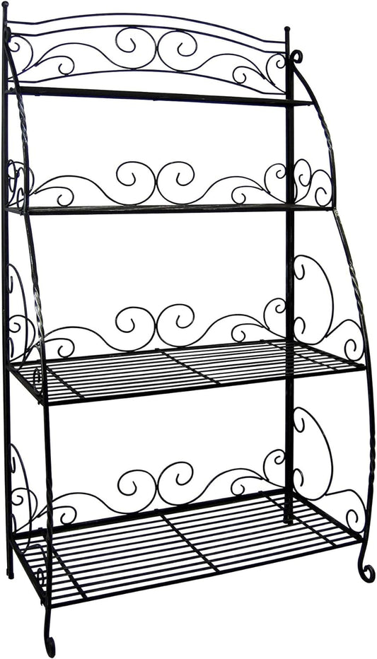 Folding Plant Stand 4 Shelf, Black (PSB-04 UK)