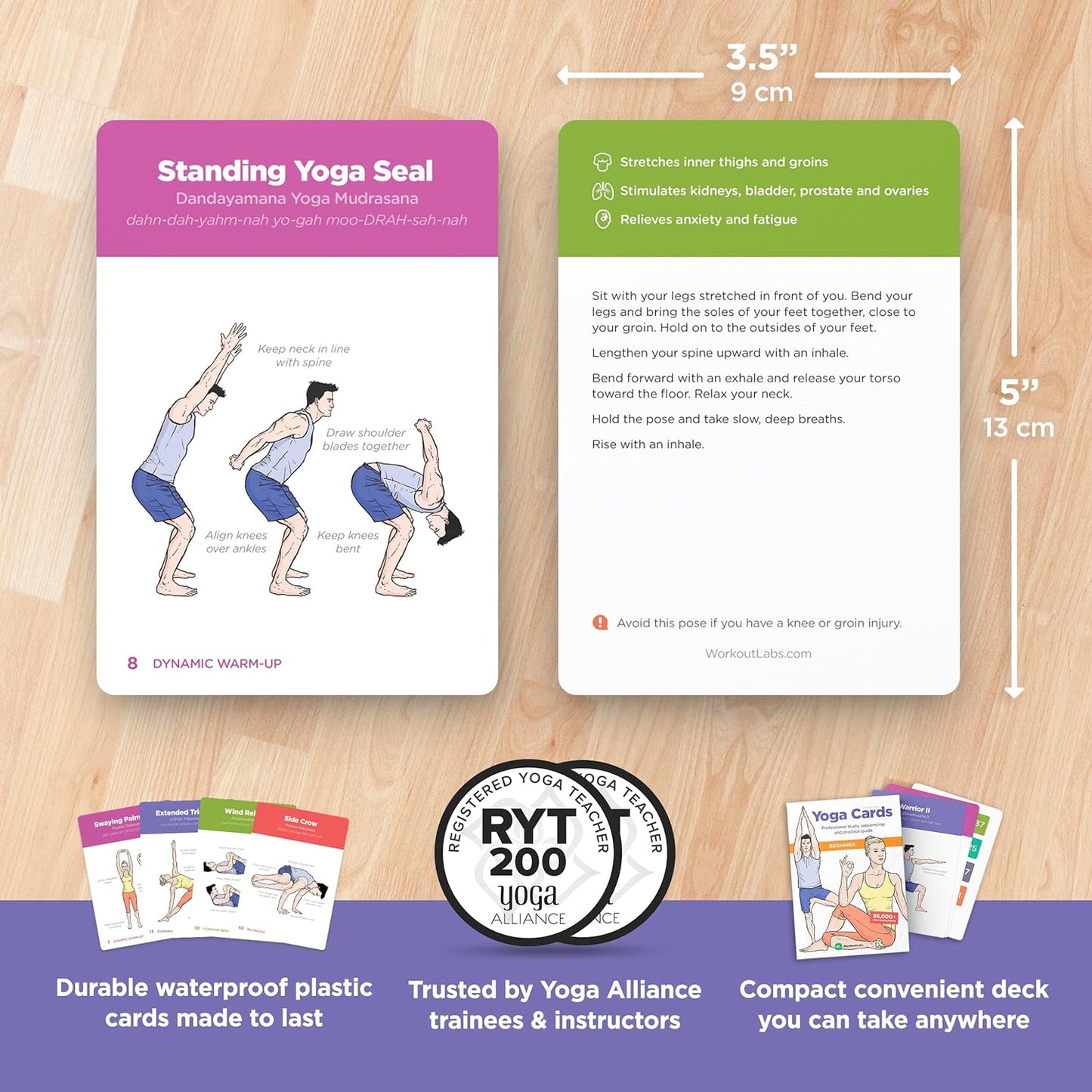 YOGA CARDS - Beginners: Professional Visual Study, Class Sequencing & Practice Guide with Essential Poses, Breathing Exercises & Meditation - Yoga Flash Cards/Yoga Deck with Sanskrit