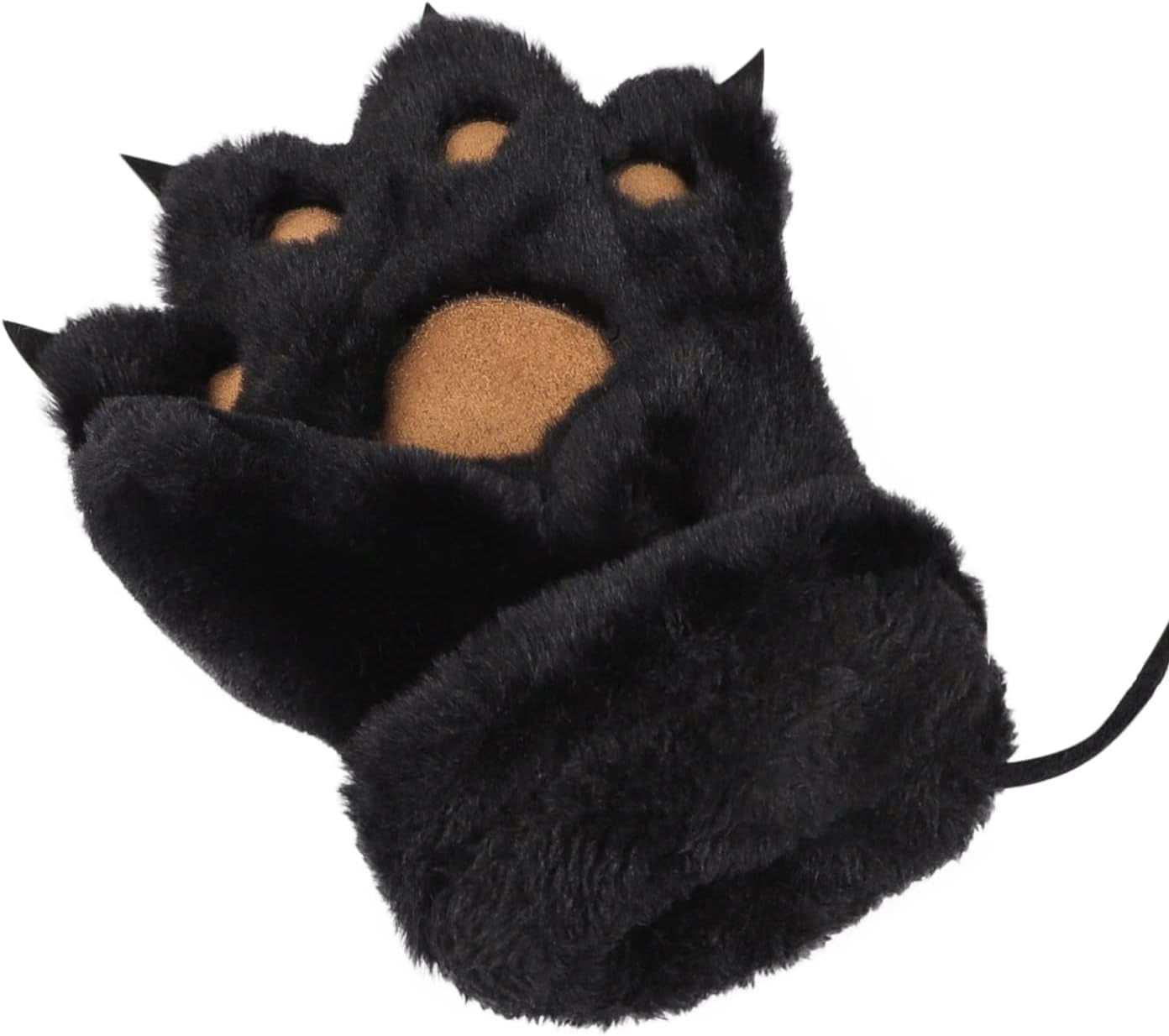 Women Girls Cat Bear Paw Claw Gloves Mittens Plush Warm Winter Animal Wolf Paw Handwear Cute Cartoon Claw Mittens with String Cosplay Party Halloween Christmas