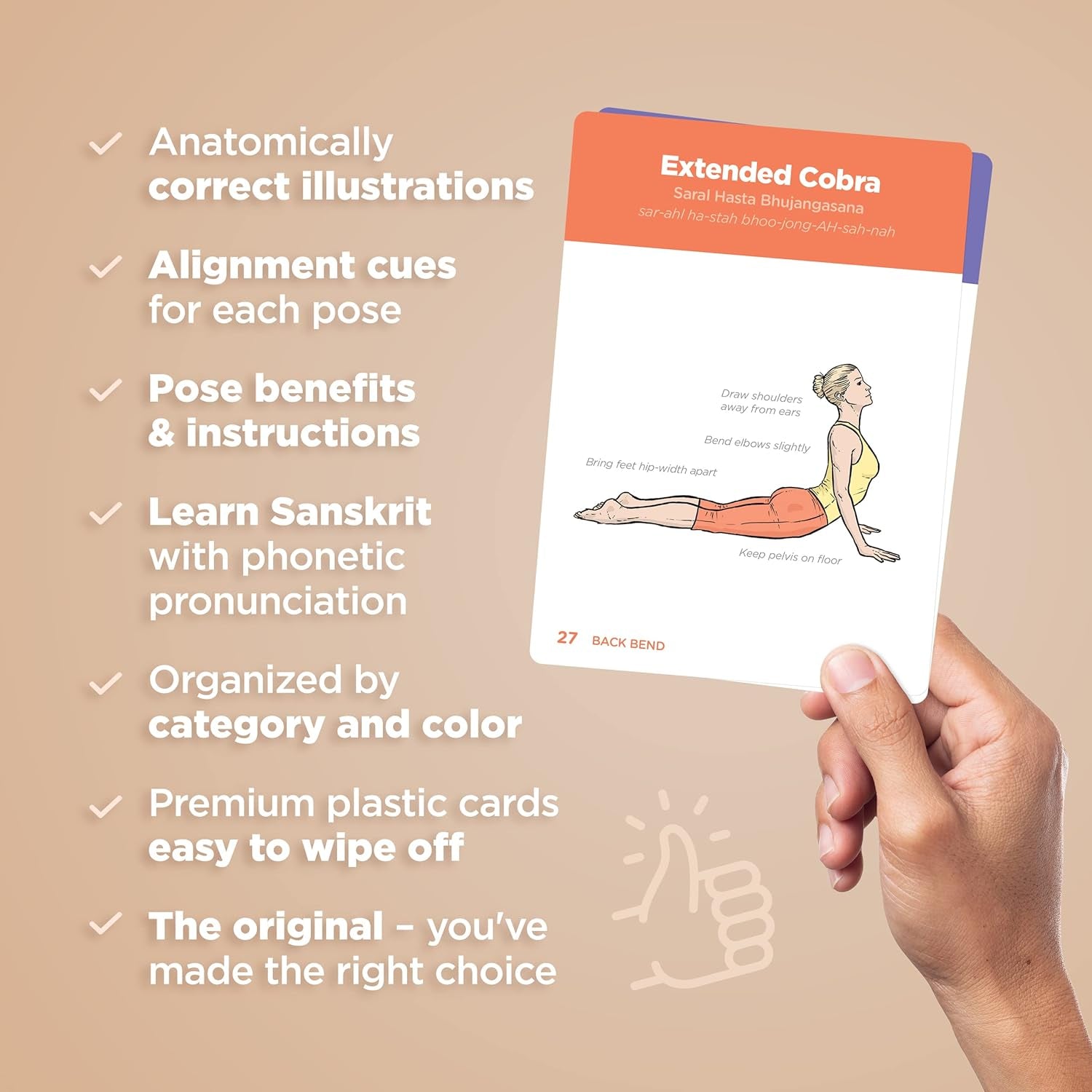 YOGA CARDS - Beginners: Professional Visual Study, Class Sequencing & Practice Guide with Essential Poses, Breathing Exercises & Meditation - Yoga Flash Cards/Yoga Deck with Sanskrit