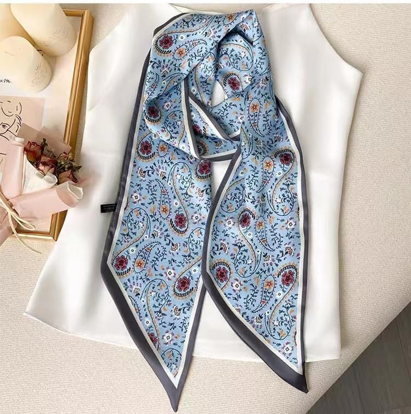 Satin Silk Scarf 148 X 13.5 Cm Tie Double Layer Waistband for Blazer, Coat, Dress