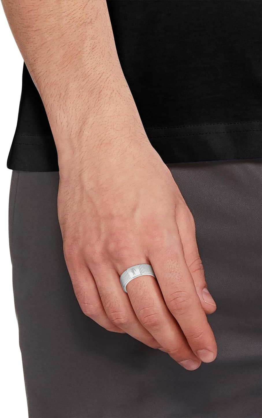 Men'S STENCIL Collection Ring in Stainless Steel