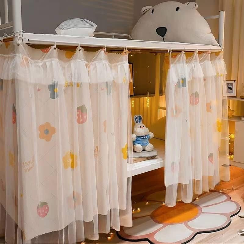 Cabin Bunk Bed Curtain Stylish Canopy Bed Tent Dustproof Blackout Curtains Mosquito Protection Nets Dormitory Shading Curtain Privacy Draperies Cloth for Single Bed