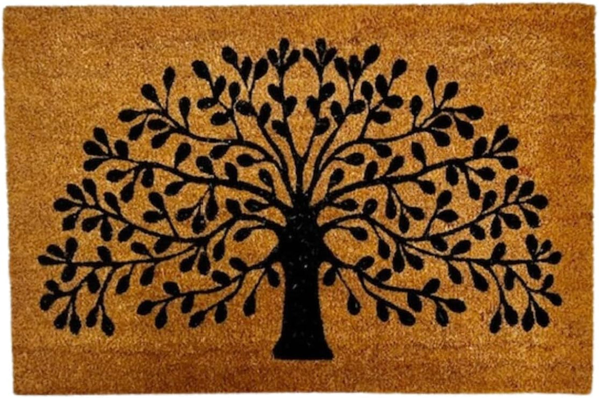 Tree of Life Premium Stylish Coir Rectangular Indoor/Outdoor Use Entrance Doormat (60 X 90 Cm) | Non-Slip | Heavy Duty | Washable | Mud Absorbent | Front Door Rug