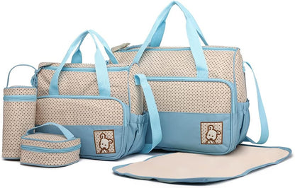 Totes 5Pcs Baby Nappy Changing Multifunction Diaper Messenger Hospital Maternity Polyester Bag Set