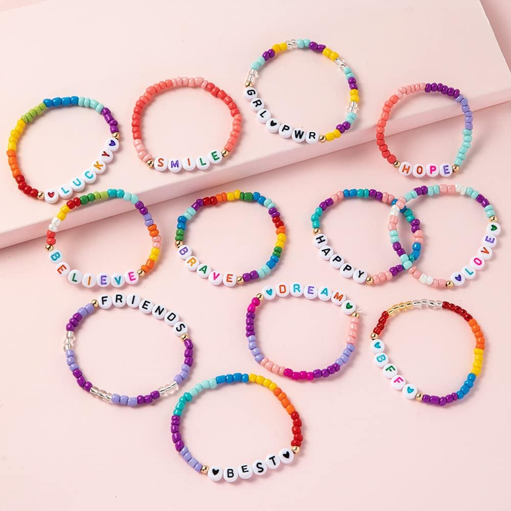 Friendship Bracelet Making Kit, 3Mm 8400Pcs+ Beads for Jewelry Making Kit - Glass Seed Beads and Letter Alphabet Beads - Arts & Crafts Kits for Birthday Gifts Girls