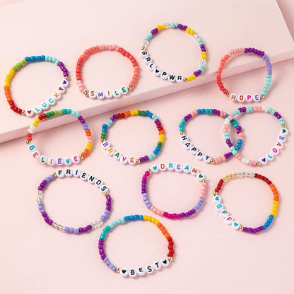 Friendship Bracelet Making Kit, 3Mm 8400Pcs+ Beads for Jewelry Making Kit - Glass Seed Beads and Letter Alphabet Beads - Arts & Crafts Kits for Birthday Gifts Girls