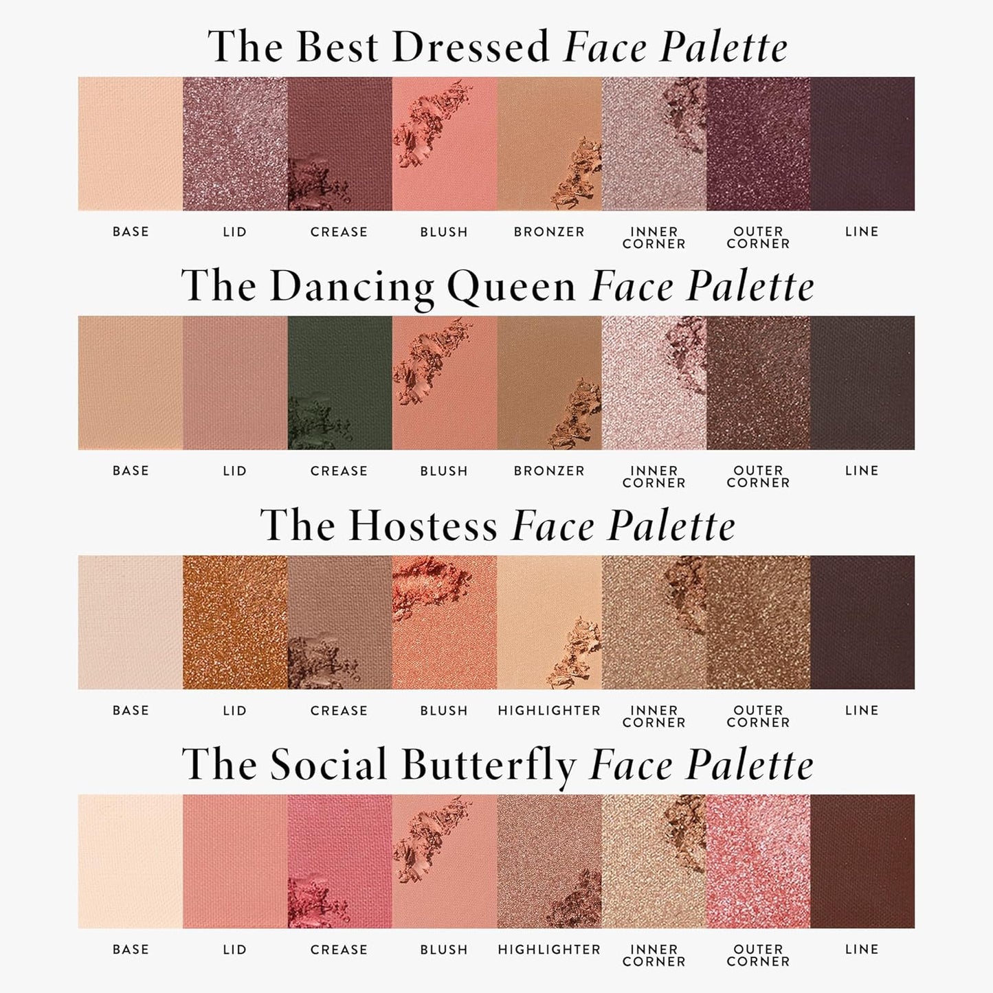 2023 Oprah'S Favorite Things Annual Party in a Palette Guest of Honor Gift Set -Curated 4 Full Face Makeup Palettes- Includes Eyeshadow, Highlighter, and Blush - Travel Friendly