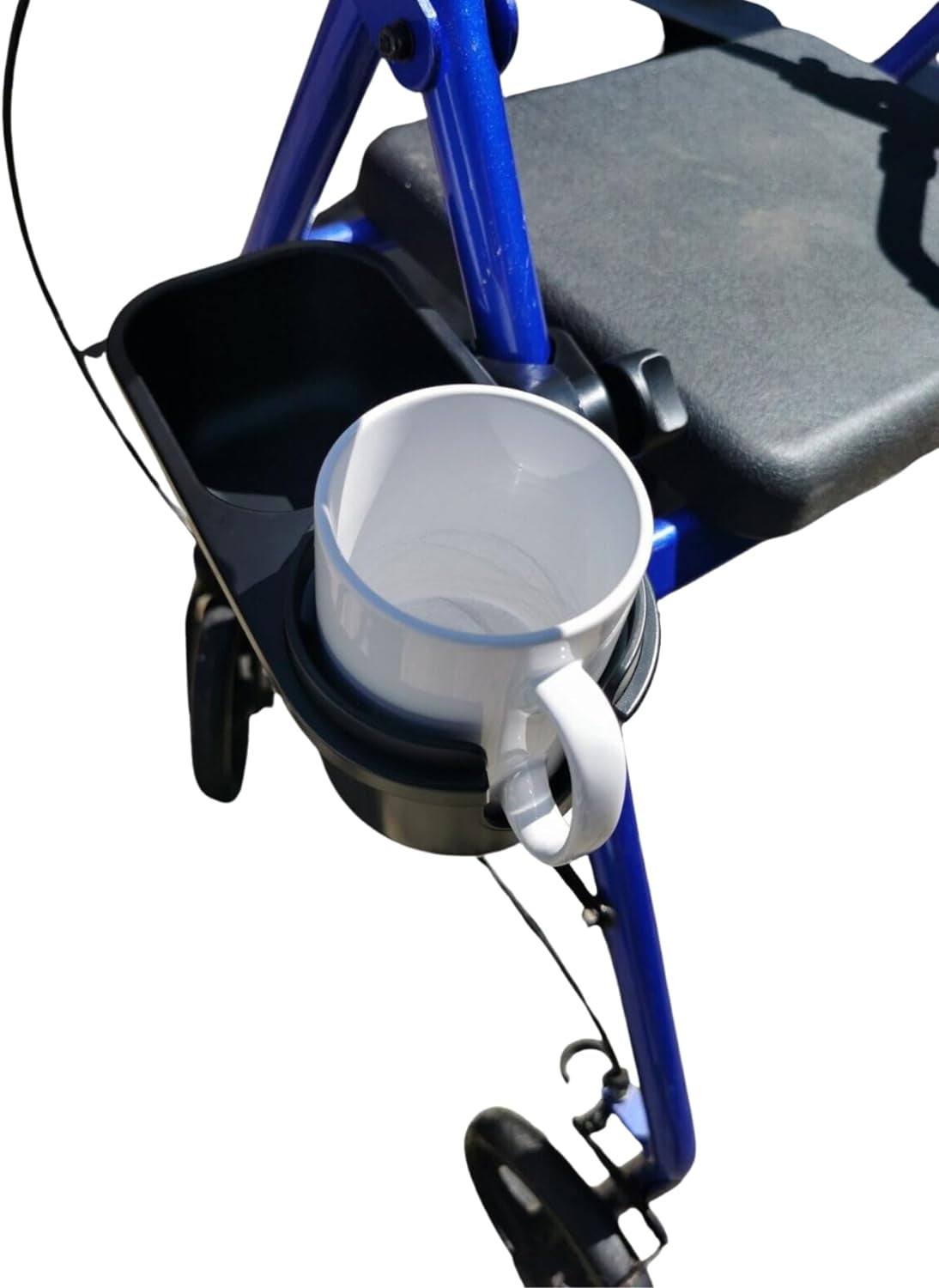 Cup Holder with Tray ; Ideal for Bottle, Keys, Snacks, Cell Phones ; Universal Fit with Any Pushchair, Pram, Buggy, Stroller, Rollator, Wheelchair, Walking Frame