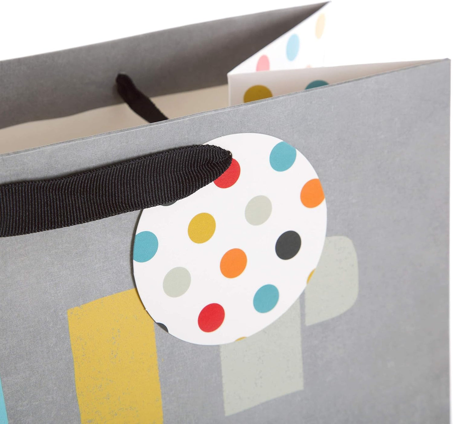 Multi-Occasion Large Gift Bag - Grey & Polka-Dot Design