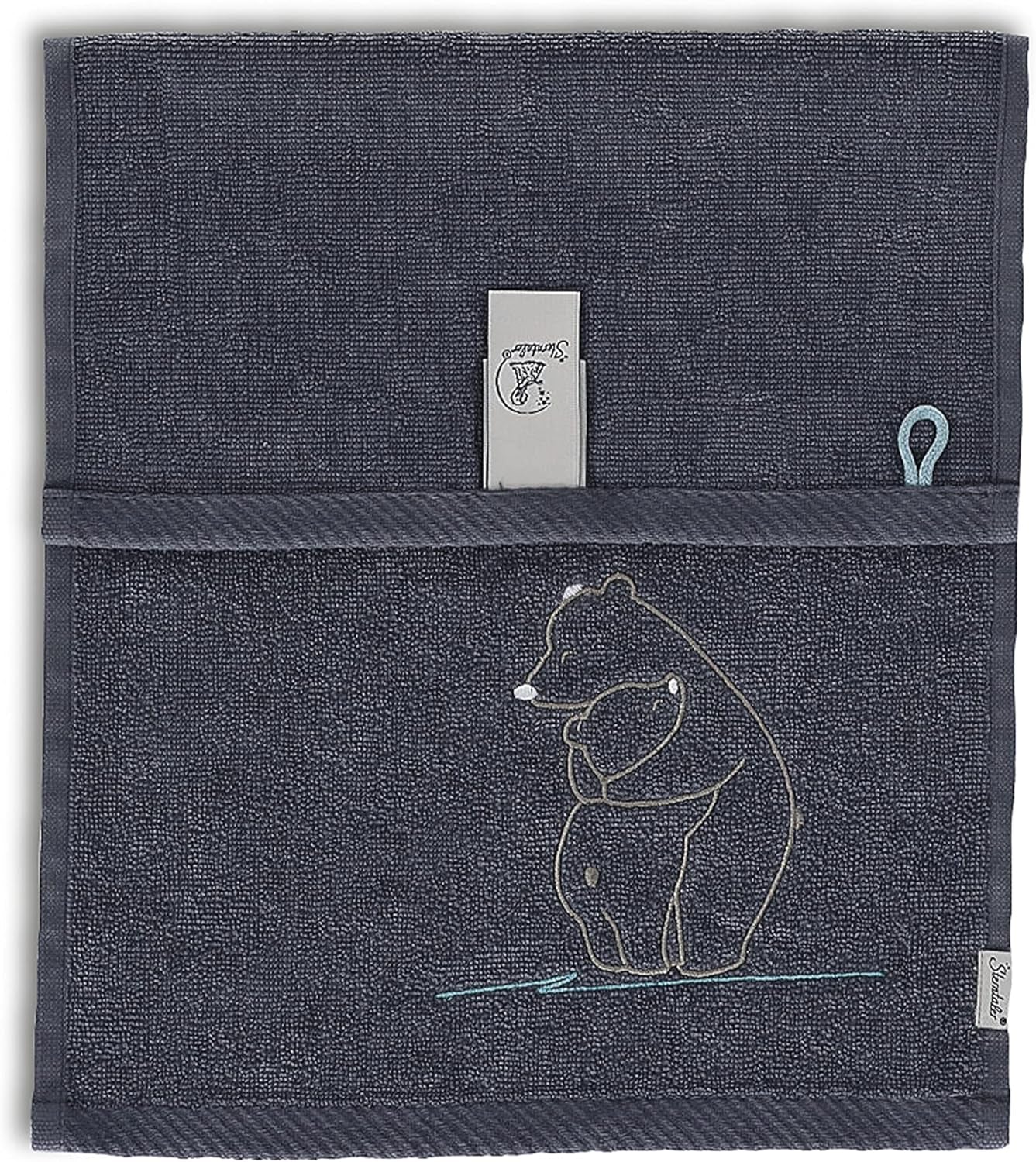 Baby Unisex Towel Children GOTS Double Pack Children'S Hand Towels Polar Bear 30 X 50 Cm - Bath Towel Dark Turquoise