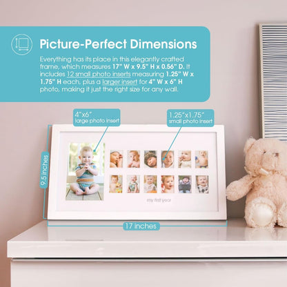 Photo Moments Baby First Year Keepsake Frame, White