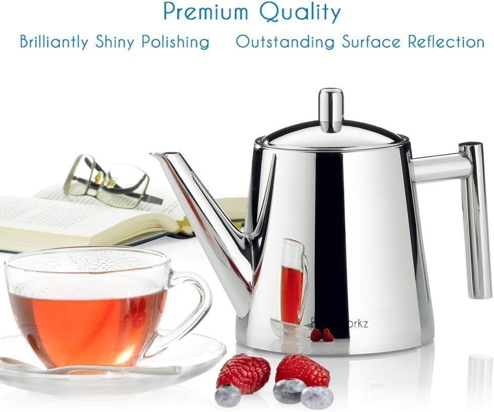 Stainless Steel 1500Ml Teapot with Removeable Infuser Tea Maker for Fruit Herbal and Infusion Tea