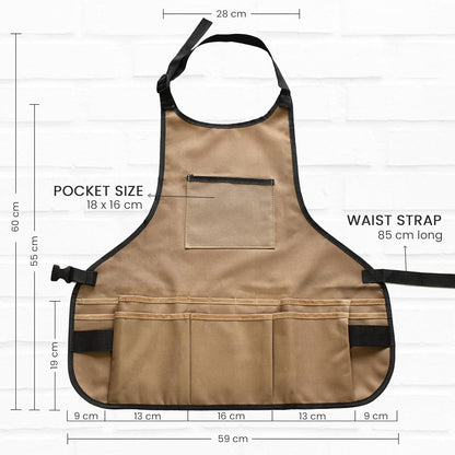 Oxford Cloth Gardening Apron - 14 Pockets Waterproof Garden Aprons for Women with Pockets - Multipurpose Aprons for Gardening, Cooking, Cleaning and Woodworking - Gardening Aprons