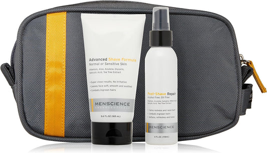 Men'S Skin Care Shave Kit: Shaving Cream Gel, after Shave Balm, & Toiletries Bag