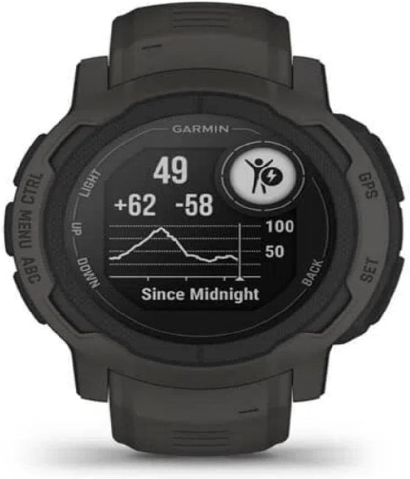 Instinct 2, Rugged GPS Smartwatch, Built-In Sports Apps and Health Monitoring, Ultratough Design Features, Graphite