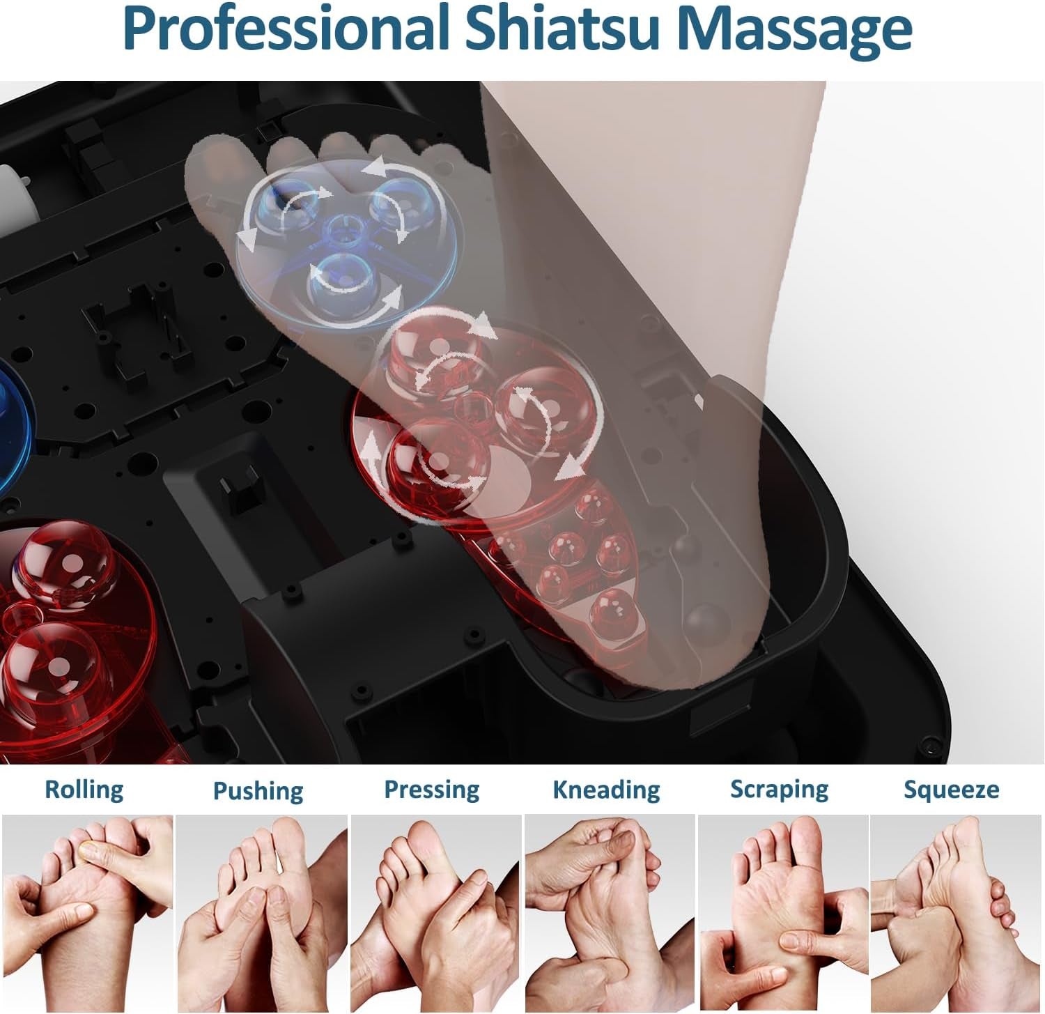 Foot Massager Machine with Heat, Gifts for Men Women, Foot Massager for Plantar Fasciitis and Relieve Pain, Deep Kneading Shiatsu Foot Massager, Fits Feet up to Men Size 12