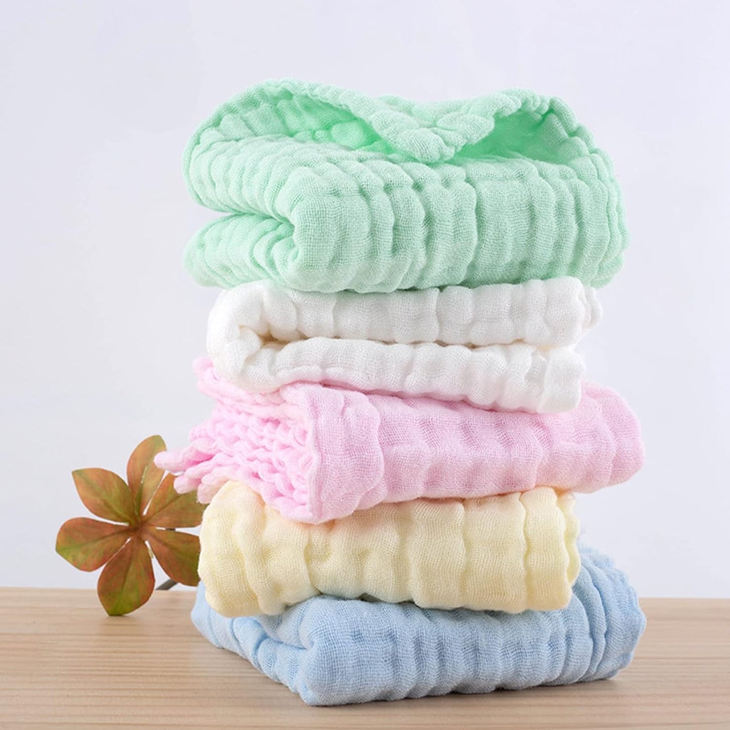 Baby Muslin Squares Towel 5Pcs Set,Baby Supersoft Muslin Wash Cloths for Bath| Baby Face Towel and Washcloths (Multicolor)