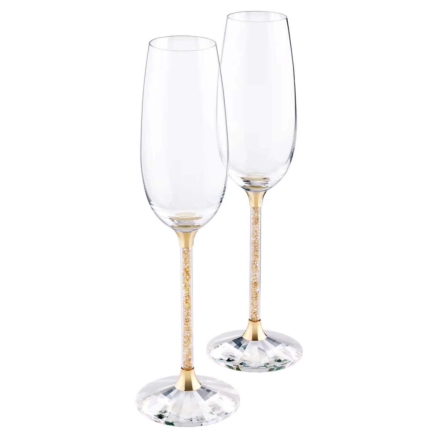 Swarovski Crystalline Toasting Flutes Gold Tone (Set of 2)