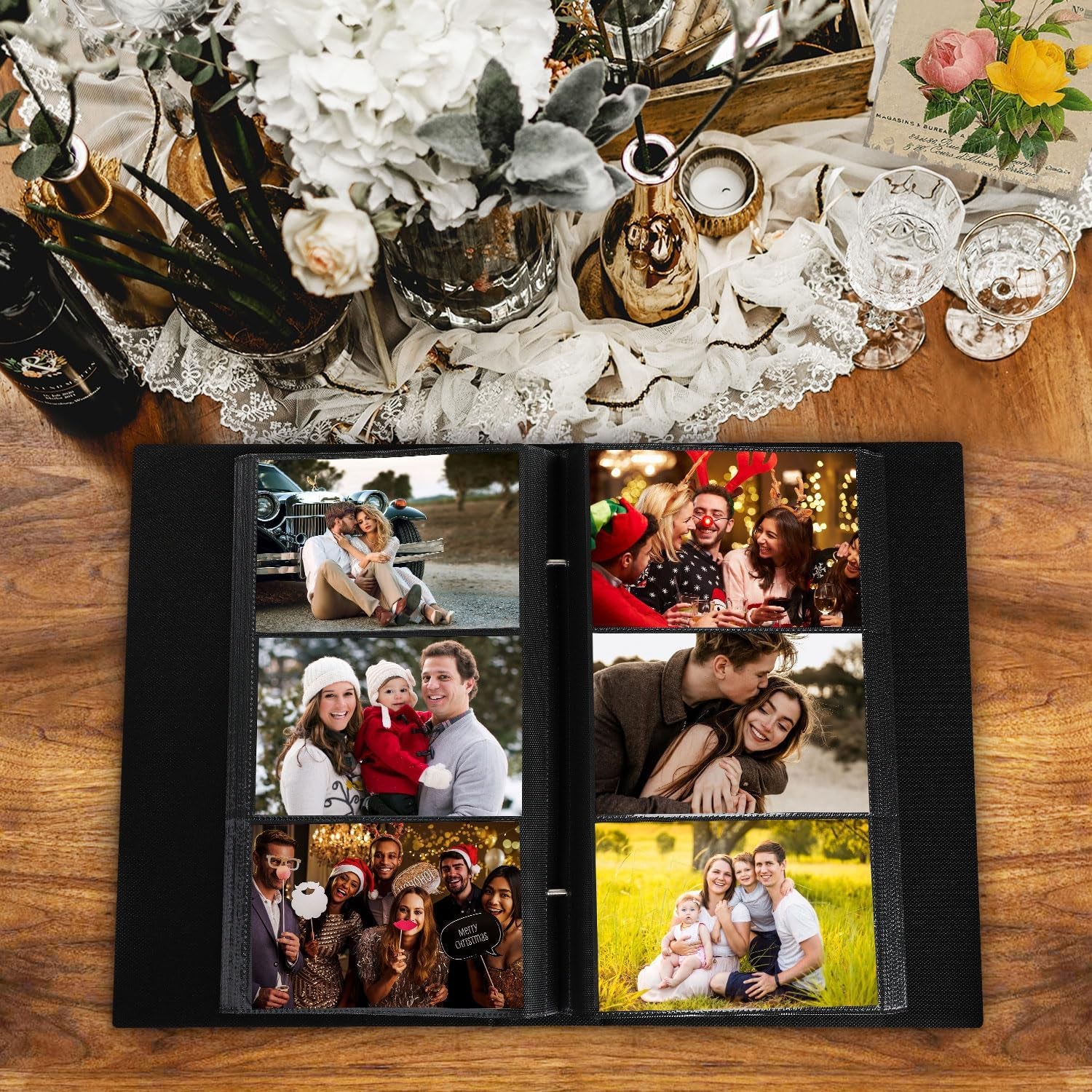 Photo Album 6X4 Slip In, OUR MEMORIES Linen 300 Pockets Photo Albums Holds Landscape Only 10X15Cm Picture Grey