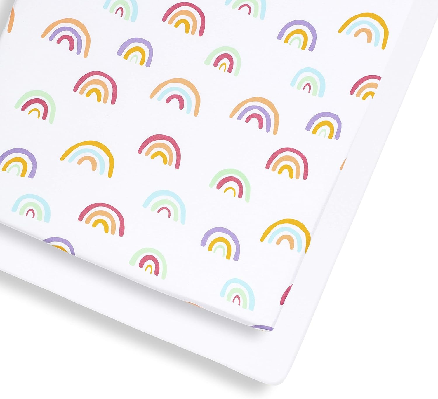 2 Pack Cot & Cot Bed Fitted Sheets 140 X 70Cm – Rainbow Design – Light, Breathable & Luxurious Jersey Cotton Made to Last & Designed to Fit Cot & Cot Beds