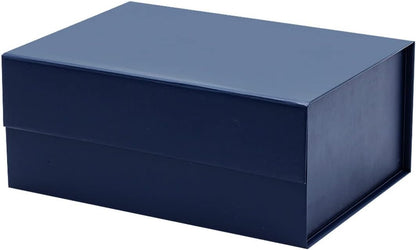 Navy Blue Magnetic Gift Box with Lid- Sturdy A5 Deep Box Ideal for Presenting Chocolates, Toiletries, Clothes and Cosmetics - Size 23Cm X17Cm X10Cm