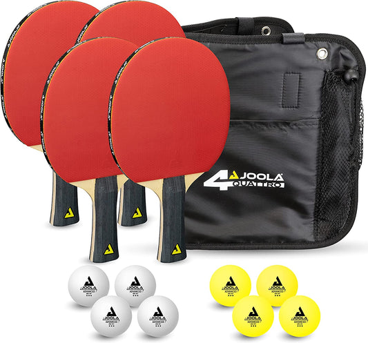 Family Table Tennis Set, Table Tennis Set with 4 Table Tennis Bats, Table Tennis Balls and Carry Bag