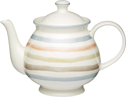 6 Cup Ceramic Teapot, Classic Collection, Vintage Style, 1.4L (2.5 Pts), Cream