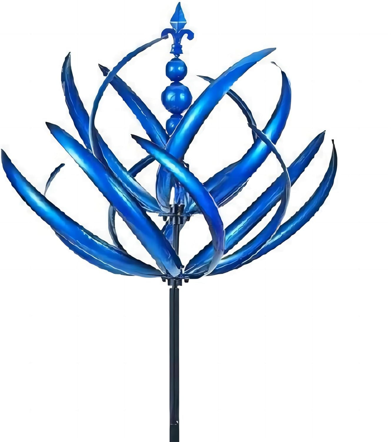 Wind Spinner Unique and Magical Kinetic Sculptures Windmill Wind Powered Garden Decor Gift Spinners Outdoor Metal Large for Yard Lawn Patio Garden Kinetic Sculptures Blue