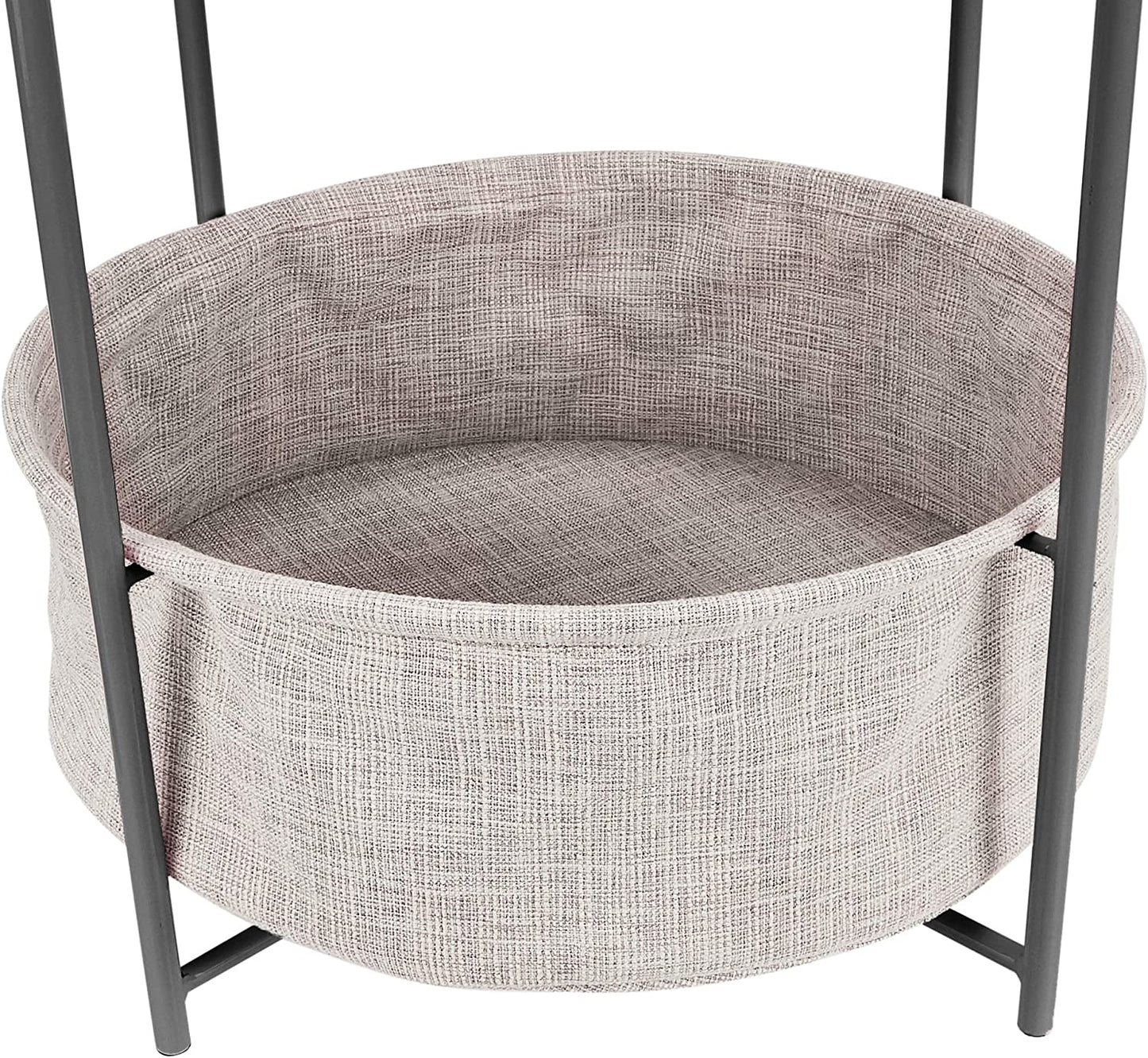 round Storage End Table, 17.7 in X 17.7 in X 18.9 In, Charcoal Gray, 44.958 Cm D X 44.96 Cm W X 48 Cm H