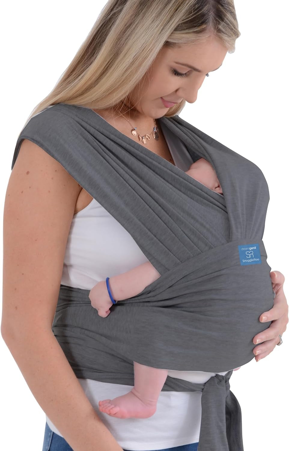 Snuggleroo Hybrid Baby Carrier and Wrap, with Handy Travel Bag, Suitable from Birth to Toddler - Charcoal Grey