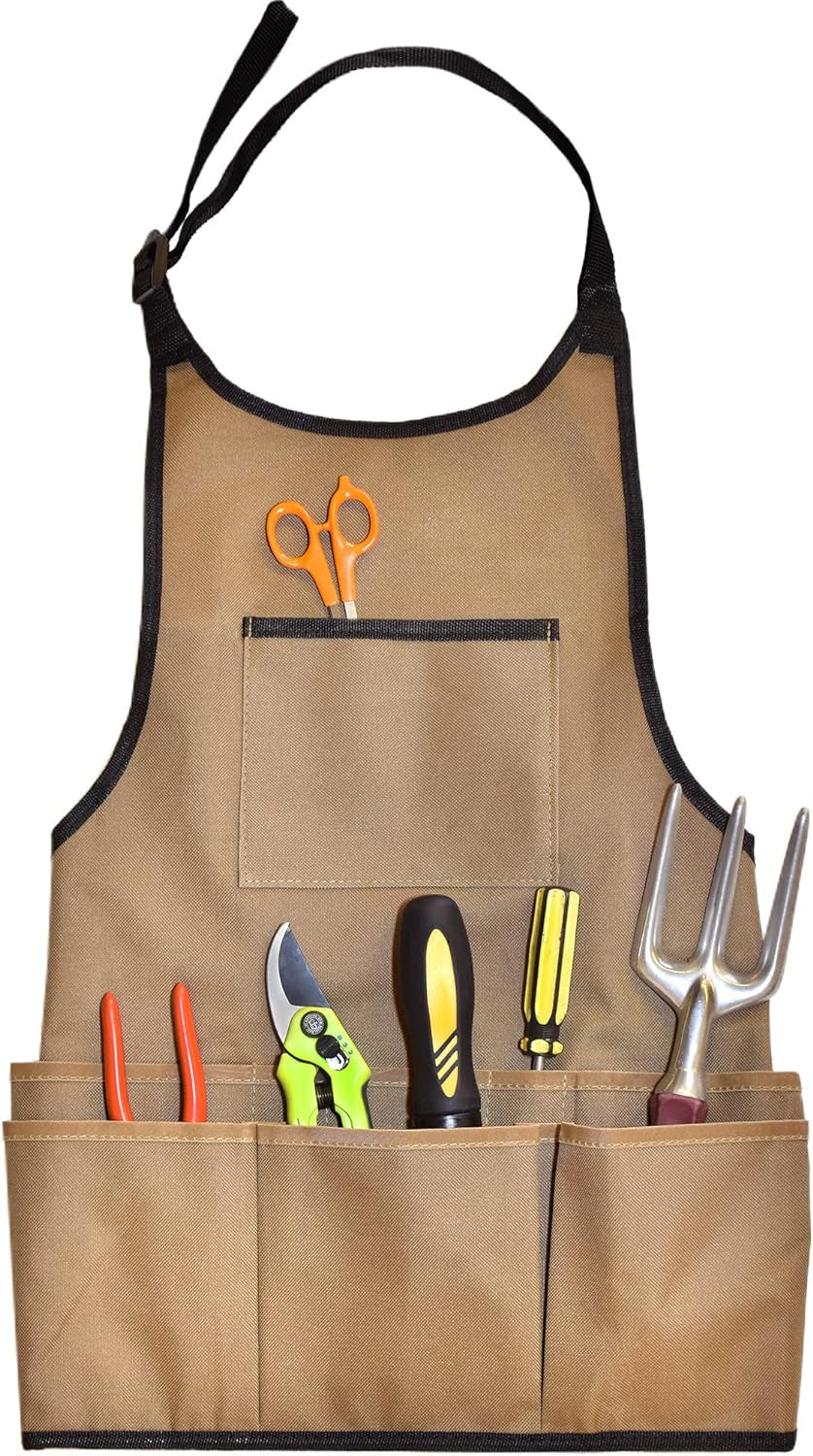 Oxford Cloth Gardening Apron - 14 Pockets Waterproof Garden Aprons for Women with Pockets - Multipurpose Aprons for Gardening, Cooking, Cleaning and Woodworking - Gardening Aprons