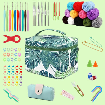 Crochet Starter Kit for Beginners Adults，Knitting Kit，Include Crochet Hooks, Wool, Storage Bag and Knitting Accessories, Crochet Hook Set,Knitting Accessories Storage Bag, Needles Crochet Starter Kit