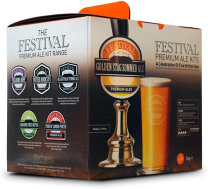 Homebrew & Wine Making - Festival Premium Ale - Golden Stag Summer Ale - 40 Pint Home Brew Beer Kit