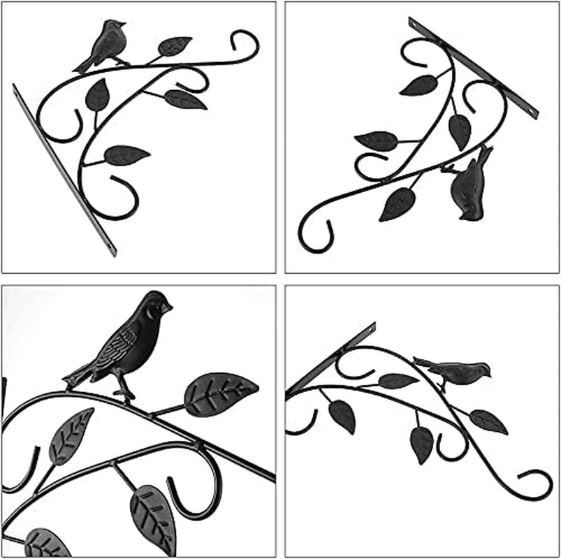 2 Packs Hanging Basket Brackets Wall Hanging Hooks 12 Inch Iron Plant Hanger Wall Hooks for Garden Plants/Lantern/Light/Bird Feeder