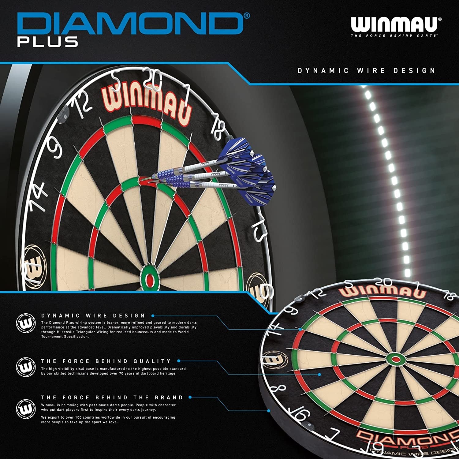 Diamond plus Professional Bristle Dartboard