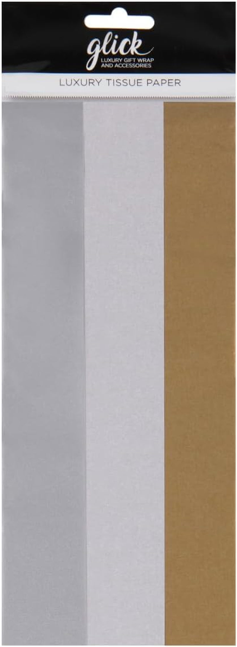 Six Sheets Tissue Paper Pack, Two Each of Silver, White and Gold Tissue Paper for Gift Wrapping and Arts & Crafts and Other Celebrations, Multipack