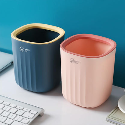 3PCS Mini Desktop Trash Bin, Small Wastebasket Bathroom Bins with 6 Rolls Bin Liners, Colourful Tea Bag Trash Can 12.7*13.7*15Cm, Desk Compact Design Cosmetic Bin for Office, Vanity Tabletop