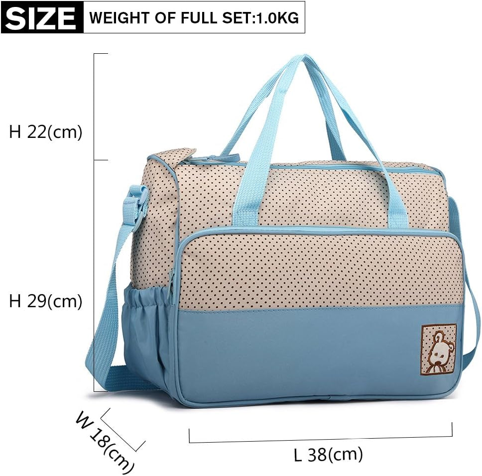 Totes 5Pcs Baby Nappy Changing Multifunction Diaper Messenger Hospital Maternity Polyester Bag Set