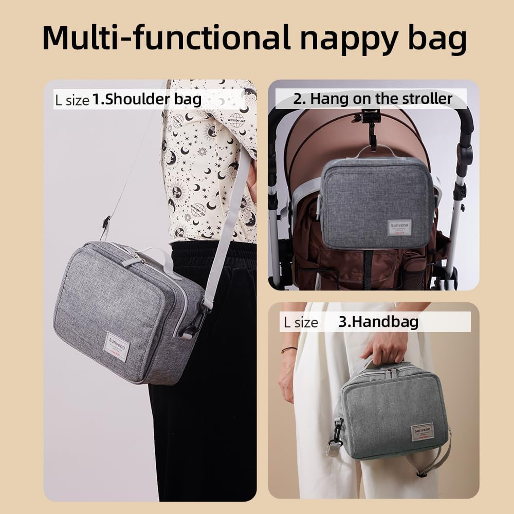 Diaper Bag, Waterproof Diaper Bag,Tote(Pure Grey)