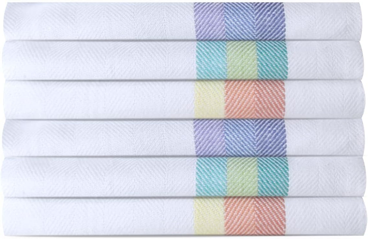 Set of 6 Tea Towels for Kitchen - Soft and Durable Kitchen Towel